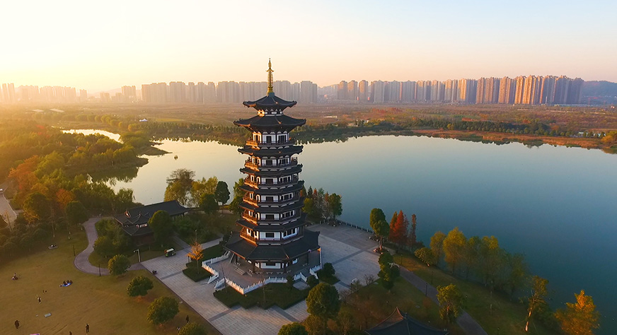 天空视角:湘江新区的冬日美景